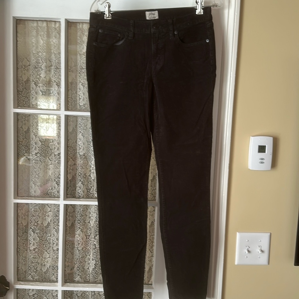 J Crew black toothpick corduroy pants. Size 29 T